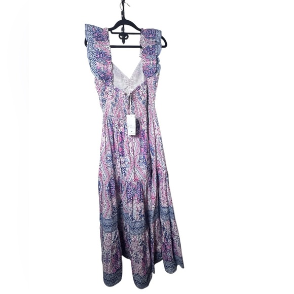 Caroline Constas Pink and Blue Midi Dress NWT - Picture 5 of 6